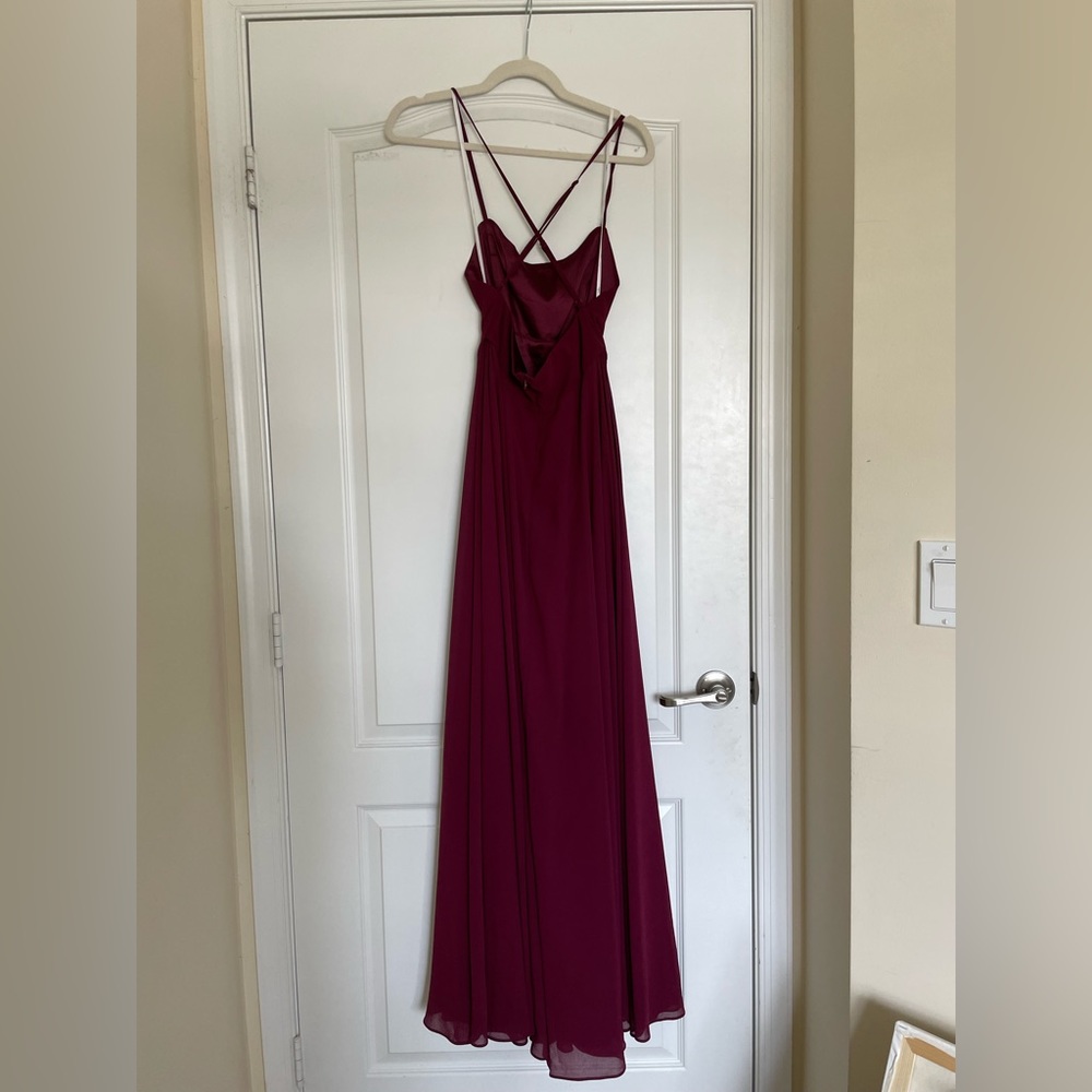 Lulus burgundy backless maxi dress